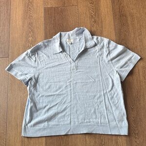 J Crew Light Blue Short-Sleeve Knit Polo Shirt